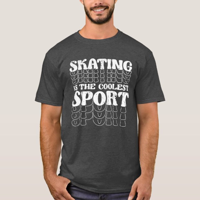 Skating is the Coolest Sport Ice Skating retro T Shirt (Framsida)