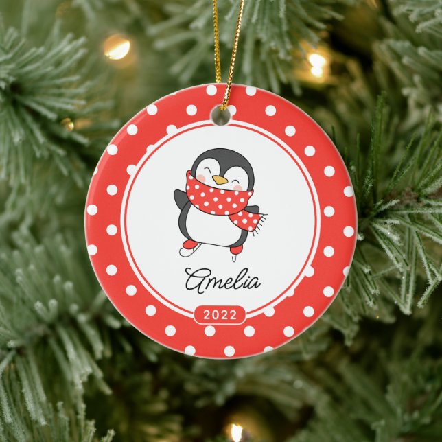 Skating Penguin Girls jul Ornament (Träd)