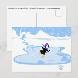 Skating Penguin-jul Helg Vykort