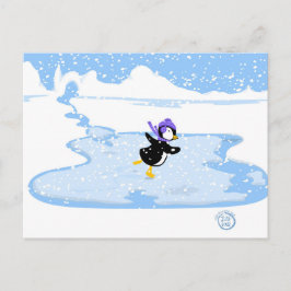 Skating Penguin-jul Helg Vykort