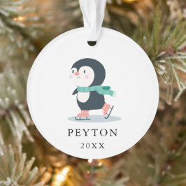 Skating Penguin Kid Baby jul Ornament