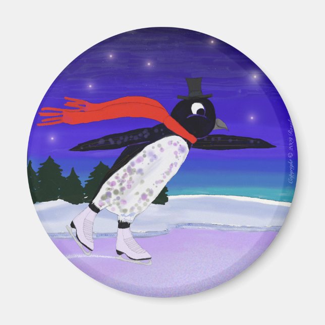 Skating Penguin Magnet (Framsidan)