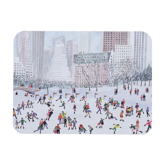 Skating Rink Central Park New York 1994 Magnet (Horisontell)