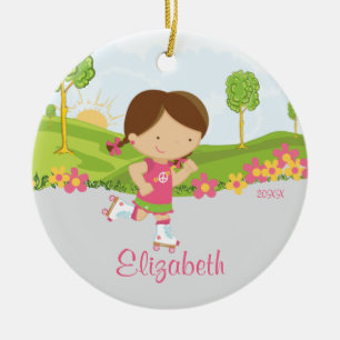 Skating Roller Skater Girl jul Ornament