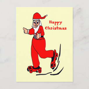 Skating Santa Helg Vykort