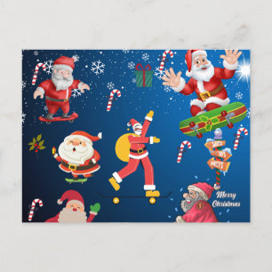 Skating Santa Vykort