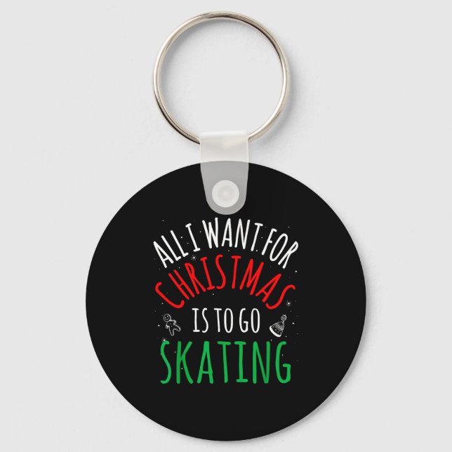 Skating Skate - Group Matching Family Christmas Fu Nyckelring (Framsida)