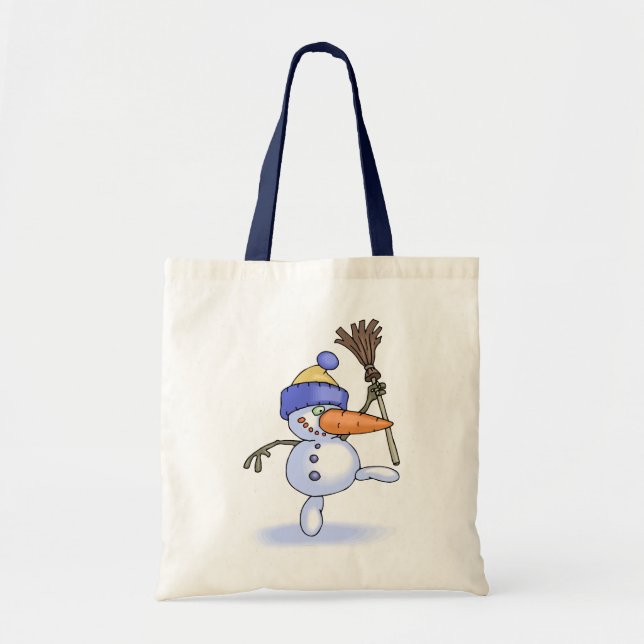 Skating Snögubbe Helgdag Tote Bag Tygkasse (Framsidan)