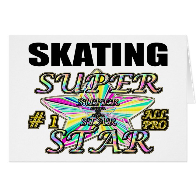 Skating Superstjärna Hälsningskort (Framsidan Horizontal)