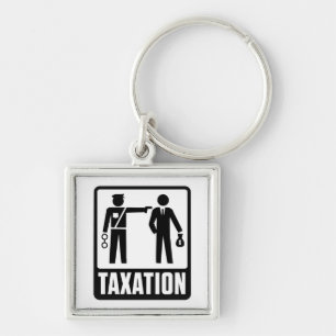 Skatt är våld Keychain Fyrkantig Silverfärgad Nyckelring