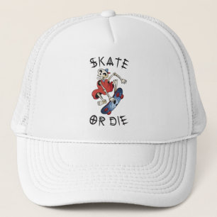 Skatt eller dö lustigt Skeleton Skateboarder Keps