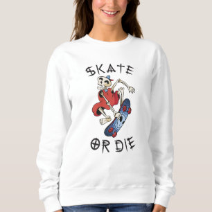 Skatt eller dö lustigt Skeleton Skateboarder T Shirt