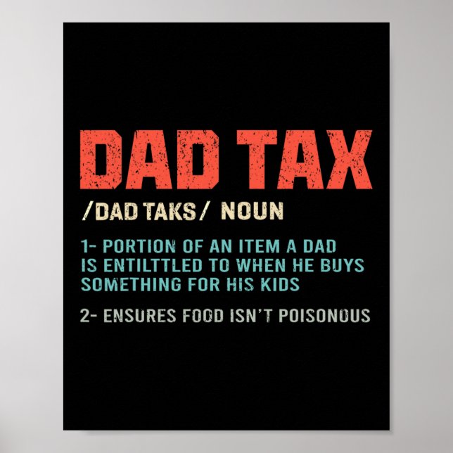 Skatt för Funny Pappa Poster (Framsidan)