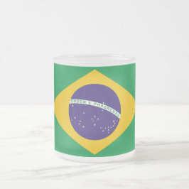 Skått, litet glas mugg med flagga från Brasilien