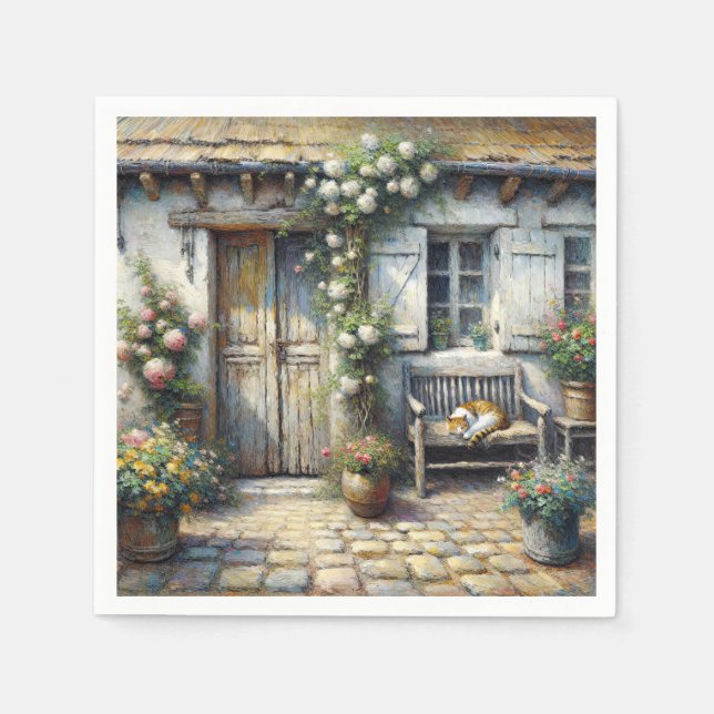 Skatt på träbänk pappersservett (Framsidan)