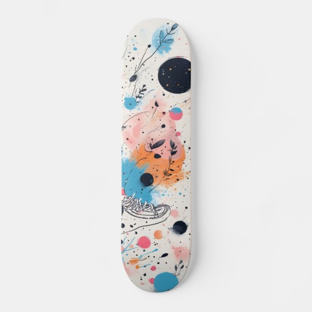 Skatta in i framtiden: Neon Rosa Edition Mini Skateboard Bräda 18,5 Cm (Framsida)