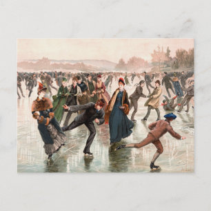 Skatta på Vintagen Ice Illustration Vykort