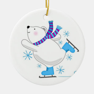 * SKATTA POLAR BEAR * CHRISTMAS ORNATION JULGRANSPRYDNAD KERAMIK