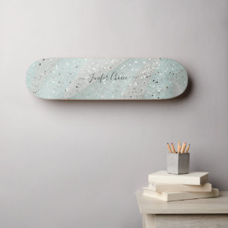 Skattavla för eget namn för elegant Glitter Mini Skateboard Bräda 18,5 Cm