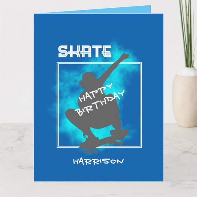 Skattbordning Silhouette Personlig födelsedag Kort (Framsida)