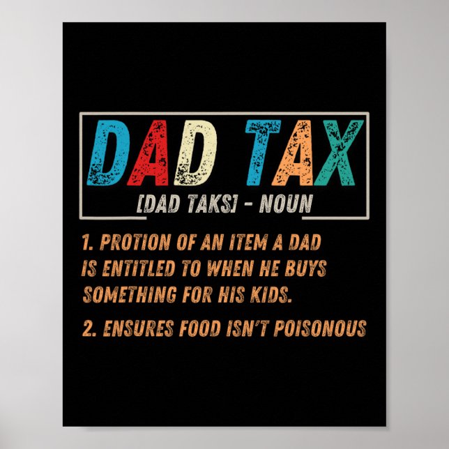 Skattedefinition Manar Funny Fars dag 1 Poster (Framsidan)