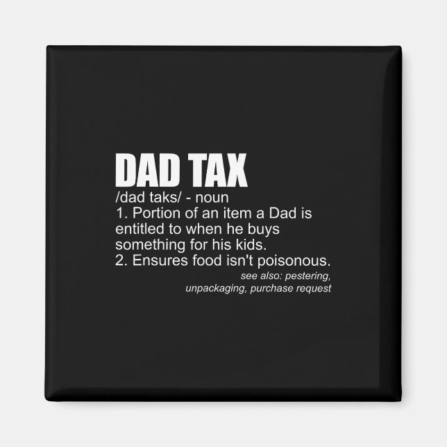Skattedefinitionsfunktion Manar Fars dag Gift Papp Magnet (Framsidan)