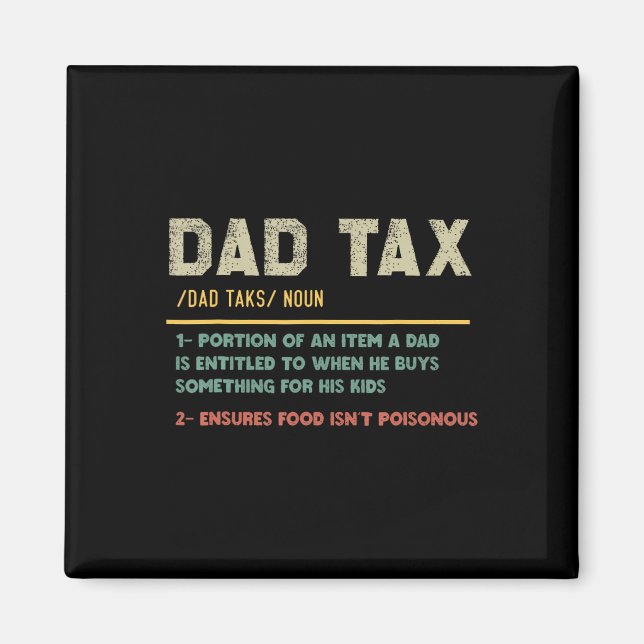 Skattedefinitionsfunktionär Fars dag Pappa Joke Magnet (Framsidan)