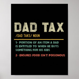 Skattedefinitionsfunktionär Fars dag Pappa Joke Poster
