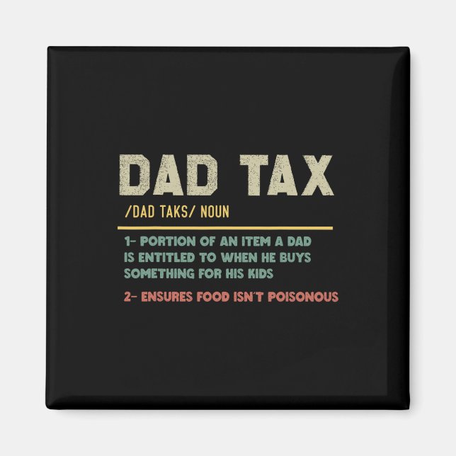 Skattedefinitionsfunny Fars dag Magnet (Framsidan)