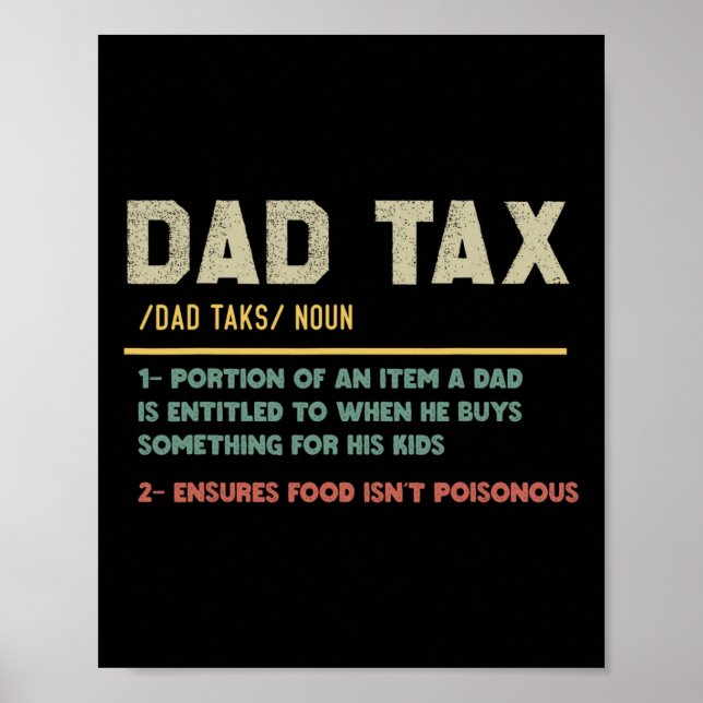 Skattedefinitionsfunny Fars dag Poster (Framsidan)