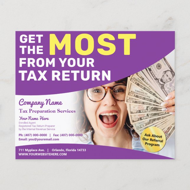 Skatteförberedelse (förberedare) Refund Flyer (Framsidan)
