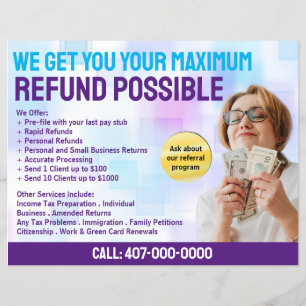 Skatteförberedelse (förberedare) Refund Flyer