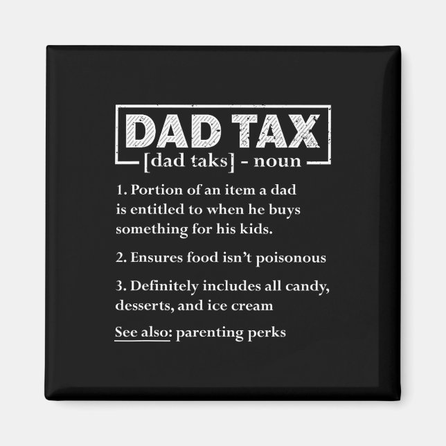 Skatteförmånlig Pappa-skattedefinition Fars dag Magnet (Framsidan)
