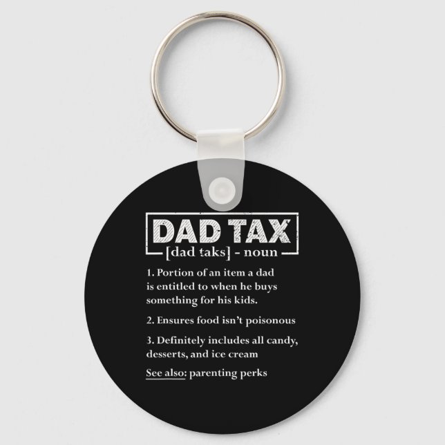 Skatteförmånlig Pappa-skattedefinition Fars dag Nyckelring (Framsida)