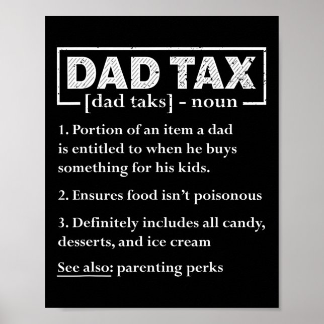 Skatteförmånlig Pappa-skattedefinition Fars dag Poster (Framsidan)