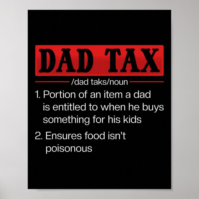 Skatteförmånlig skattedefinition för Pappa 1 pappa Poster (Framsidan)