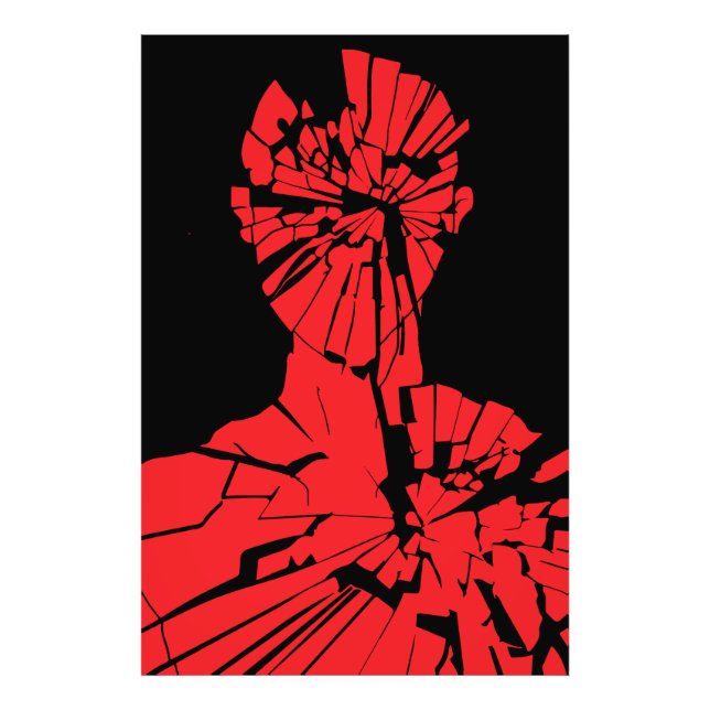 Skatterad röd reflektion fototryck (Framsidan)