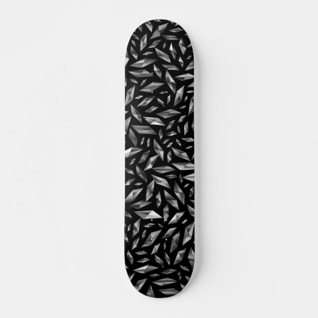 Skatterad svart och vit mini skateboard bräda 18,5 cm (Framsida)