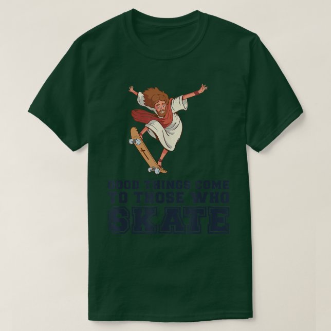 Skatteråda Skate Jesus katolices Skateboard T Shirt (Design framsida)
