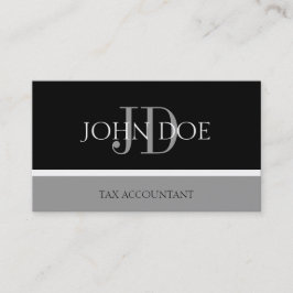 Skatterevisor/CPA Monogram Black/Mörk Silver Visitkort