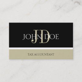 Skatterevisor/CPA Monogram Black/Tan Visitkort