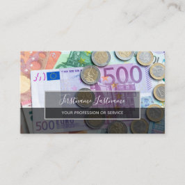 Skatterevisor och finansiella experter euro-pengar visitkort