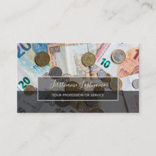 Skatterevisor och finansiella experter, europengar visitkort