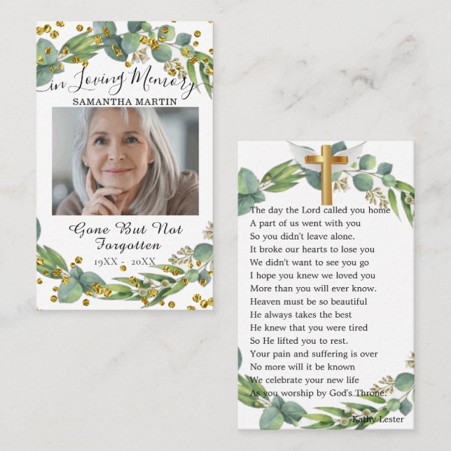 Skatterisk grön fotopatsterkort visitkort (Fram/baksida)