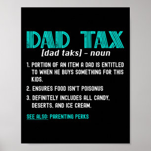 Skattesport Funny Pappa-skattedefinition Fars dag Poster