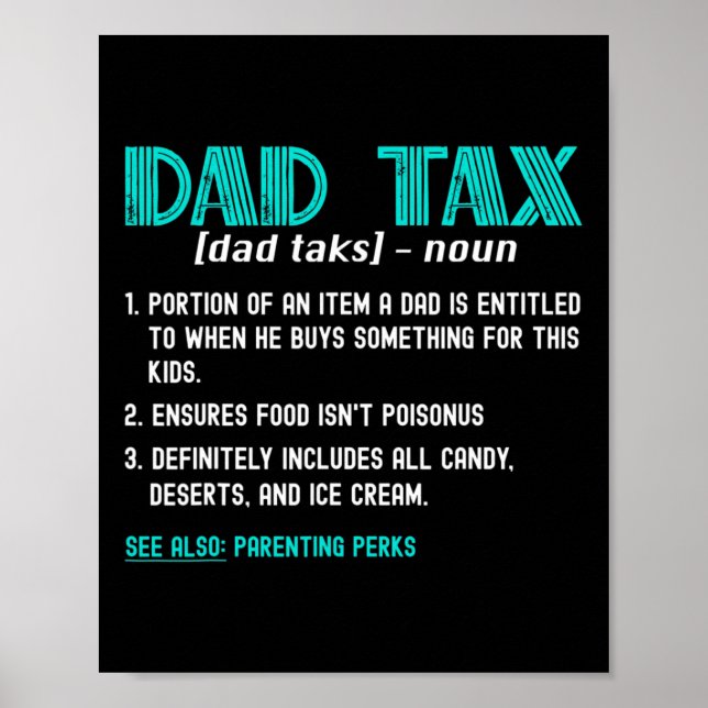 Skattesport Funny Pappa-skattedefinition Fars dag Poster (Framsidan)