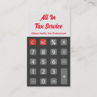 Skattetjänst för Red Calculator Visitkort