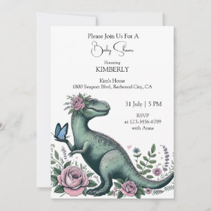 Skattkär T-Rex i blomning Inbjudningar