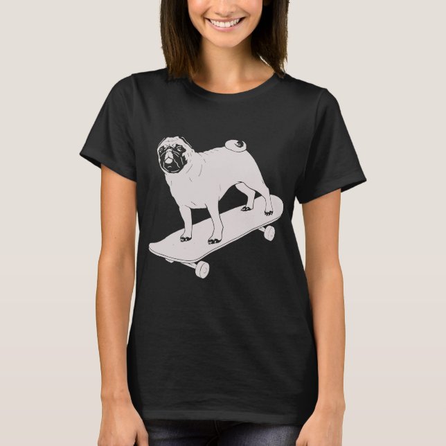 Skattrande pug t shirt (Framsida)