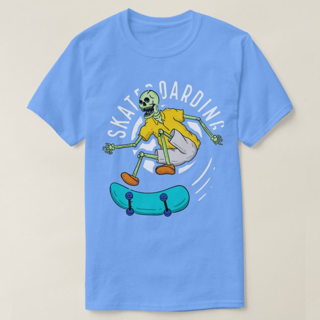 Skattskalle och skateboardingbatt t shirt (Design framsida)